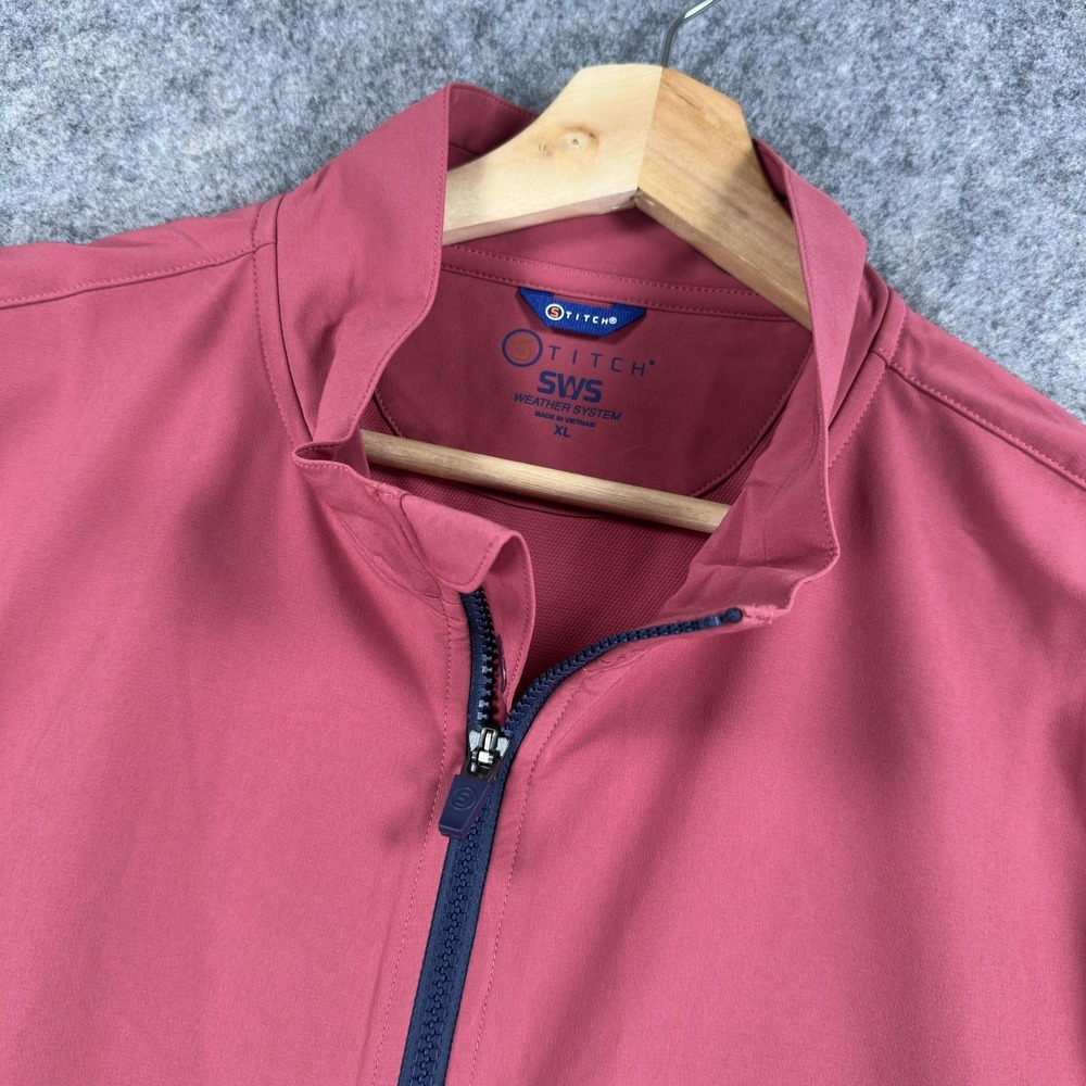 Stitch SWS Weather System Vest Mens XL Pink Full Zip Golf Windbreaker Softshell